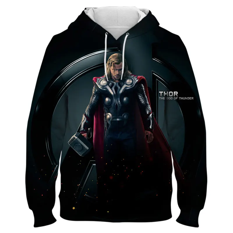 

Harajuku Style Sweatshirt For Male Marvel Hero Thor 3D Print Boy Girl Kids Pullover Spring Autumn Casual Men Women Hoodie