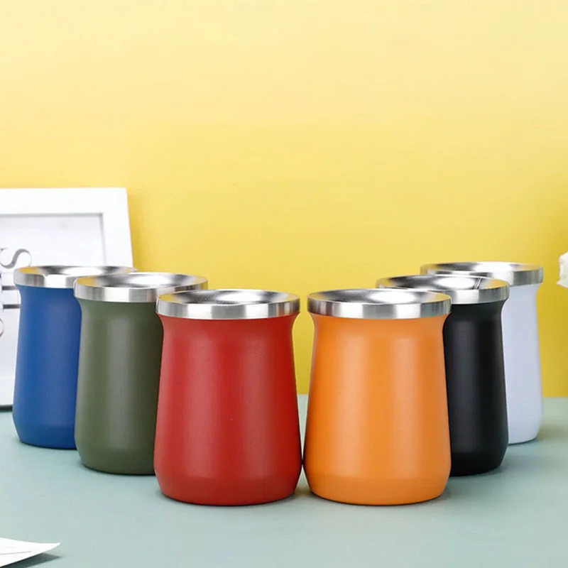 

Water Bottle Yerba Mate Tea Cup Stainless Steel Coffee Mug Yerba Mate Gourd Thermos Vaccuum Bottle Wide Mouth Opening Drinkware