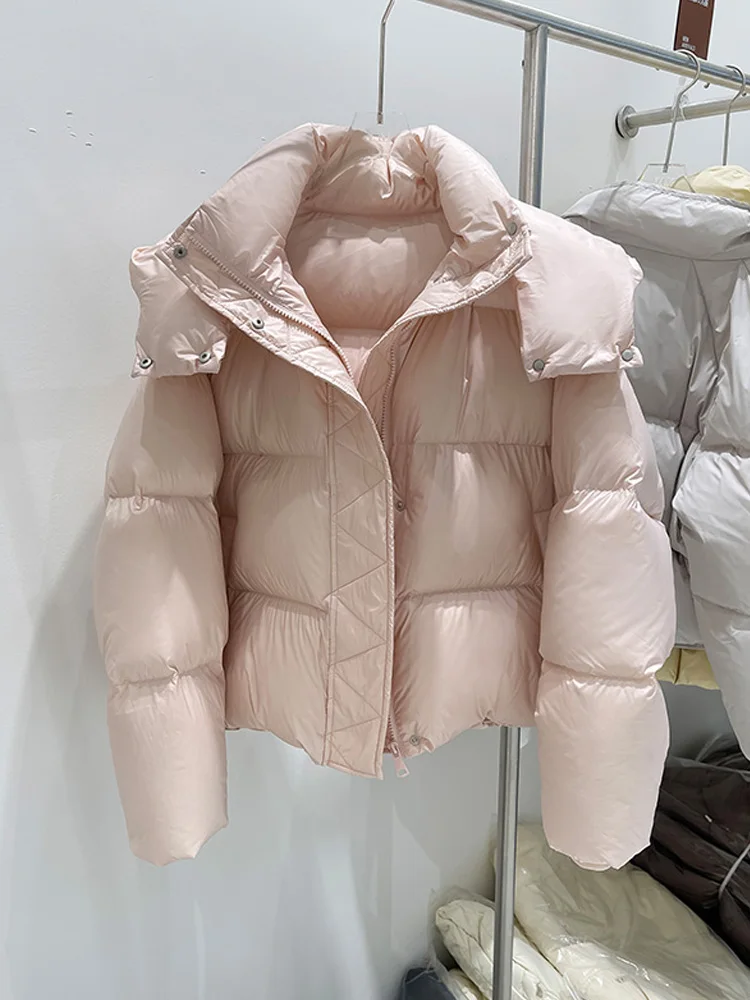 Женская короткая пуховая куртка с капюшоном Janveny