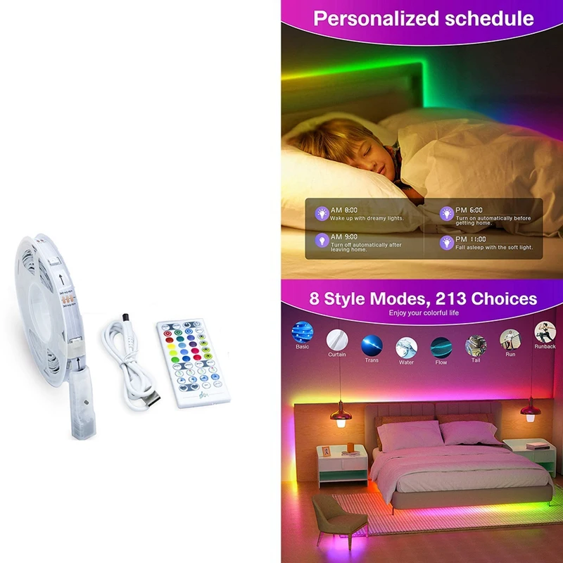 

LED TV Backlight with APP, Led Strip Lights Music Sync, Color Changing Light Strip, 5050 RGB+IC Bluetooth Led Light