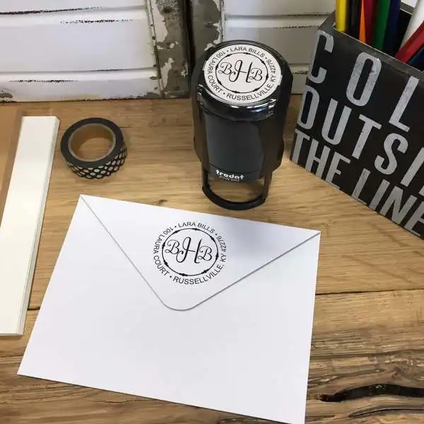 

Personalized Round Self-Inking Rubber Stamp - Via My