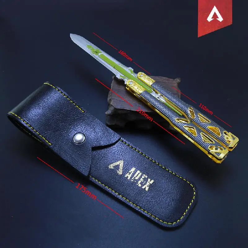 

Apex Legends Octane Balisong Heirloom 21cm Luminou Alloy Butterfly Knife Weapons Model Ornament Only for Game Collection Gifts