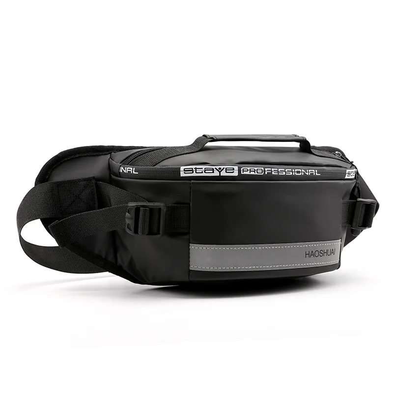 Men's Crossbody Bag Waterproof Reflective Strip Night Running Waist Bag Anti-theft Chest Bag Men's bag