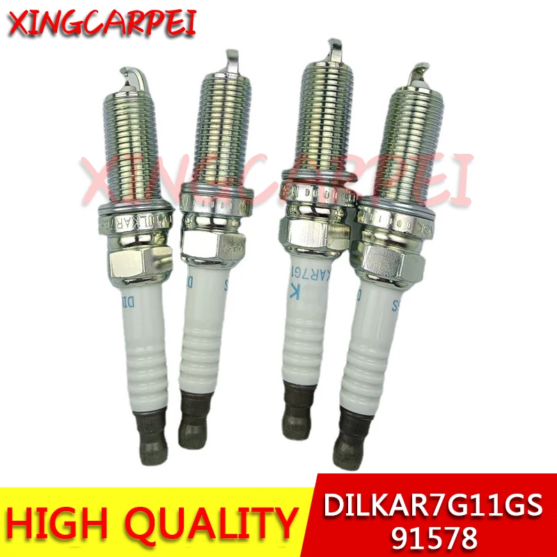 

Новые 4 шт. DILKAR7G11GS 91578 двойные Иридиевые свечи зажигания для Honda Accord Civic Acura ILX TLX 2.4L 122905A2A01 12290-5A2-A01