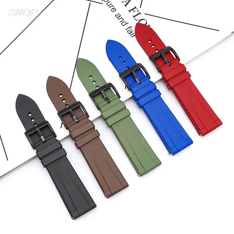 Ремешок мягкий силиконовый для Seiko Band 20 мм 22 резиновый спортивный браслет с