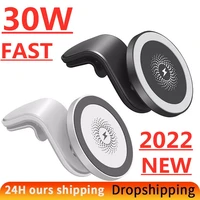 30w magnetic car wireless charger air vent holder for magsafing serie iphone 12 13 pro max mini qi fast car charging phone stand