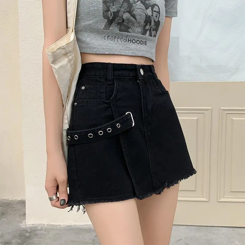 Korean Summer Style Commuter Style Female Outerwear Shorts High Waist Slim Loose Leg Wide Leg Versatile Ragged Short Skirt