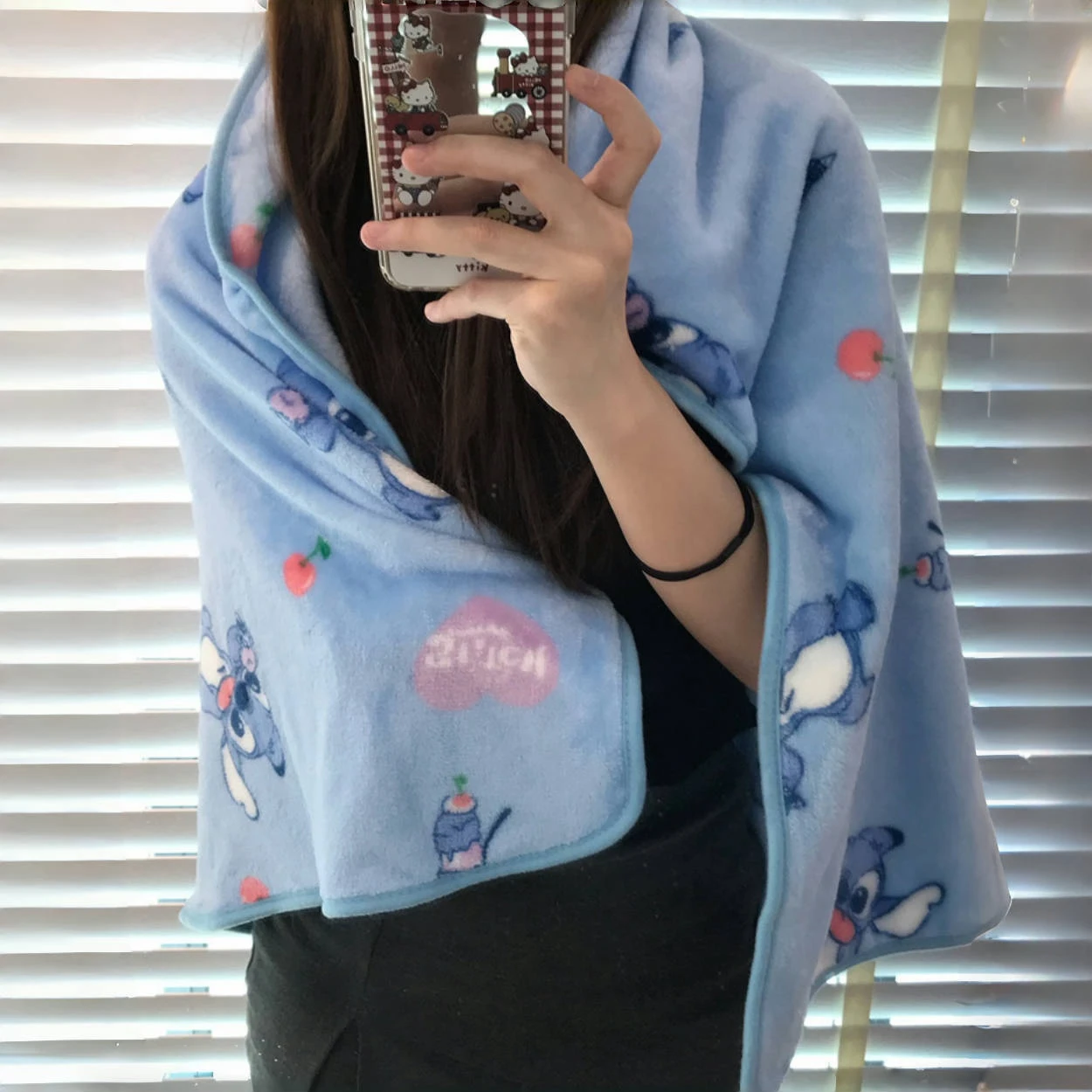 Kawaii одеяло &quotСтич&quot удобное мультяшное фланелевое мультфильм рисунок принт Girl