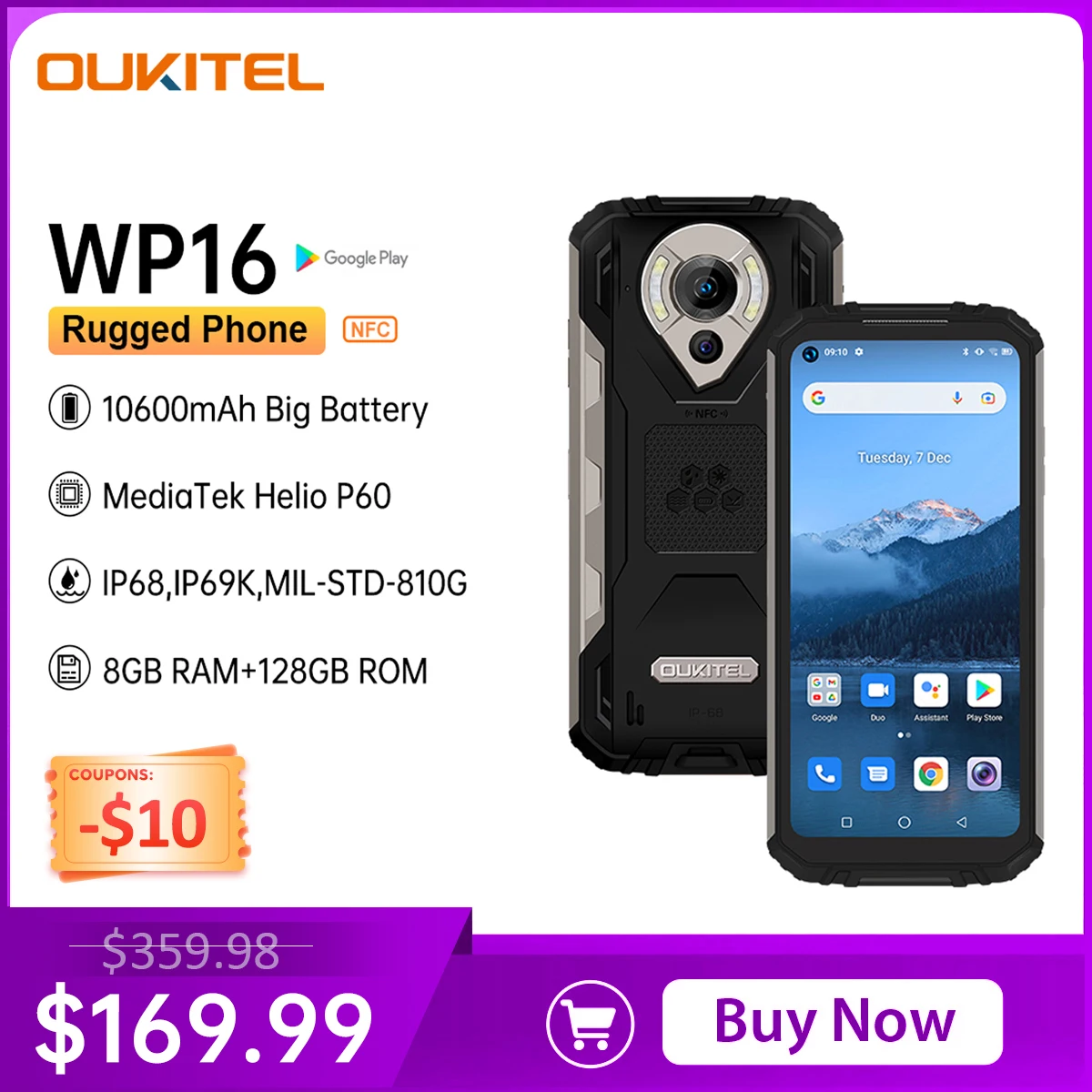Oukitel WP16 Rugged Smartphone 6.4