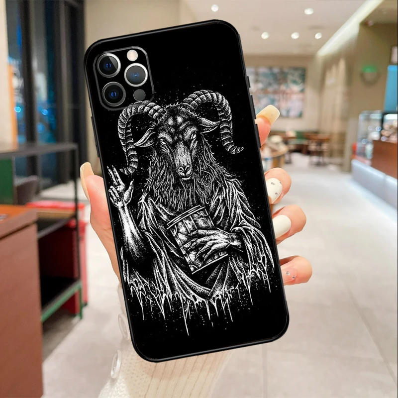 Чехол для телефона с демоном сатаной пентаграммой злым королем iPhone 15 14 13 12 11 Pro Max