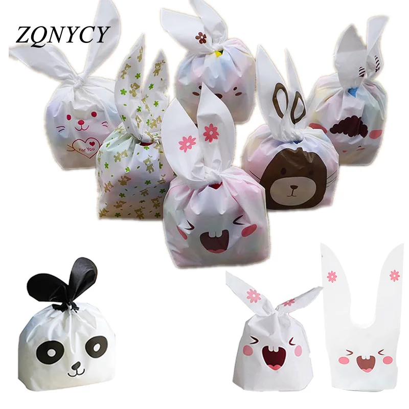 

25pcs Bunny Cookies Bags Candy Biscuit Packaging Bag Birthday Wedding Favors Candy Gift Bags Easter Party Decoration Supplies