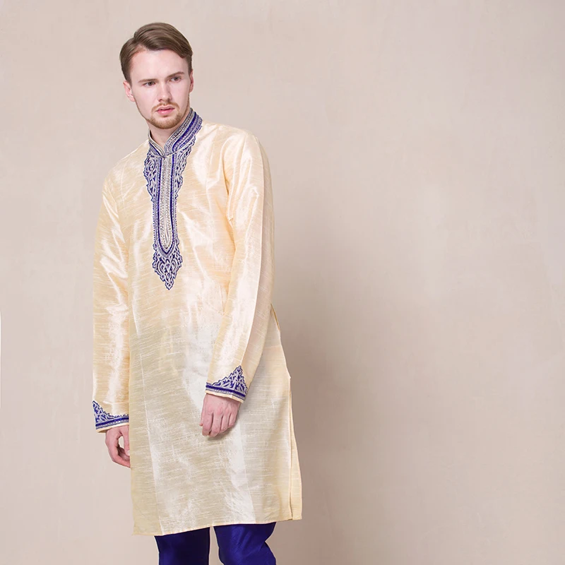 Индийская вышивка великолепный Мужской комплект из 2 предметов традиционная