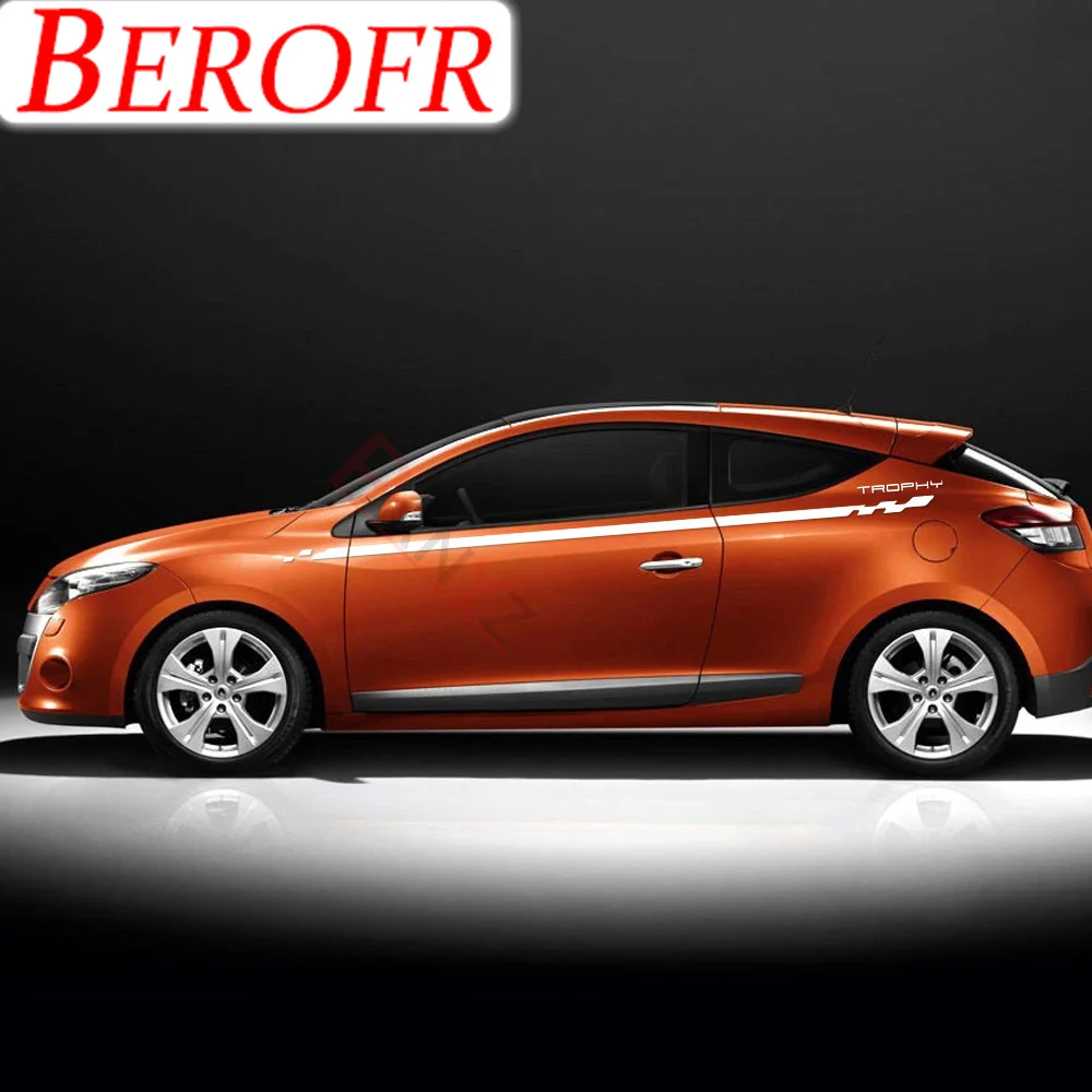 Автомобильный Стайлинг боковая юбка линия талии гоночные спортивные полосы