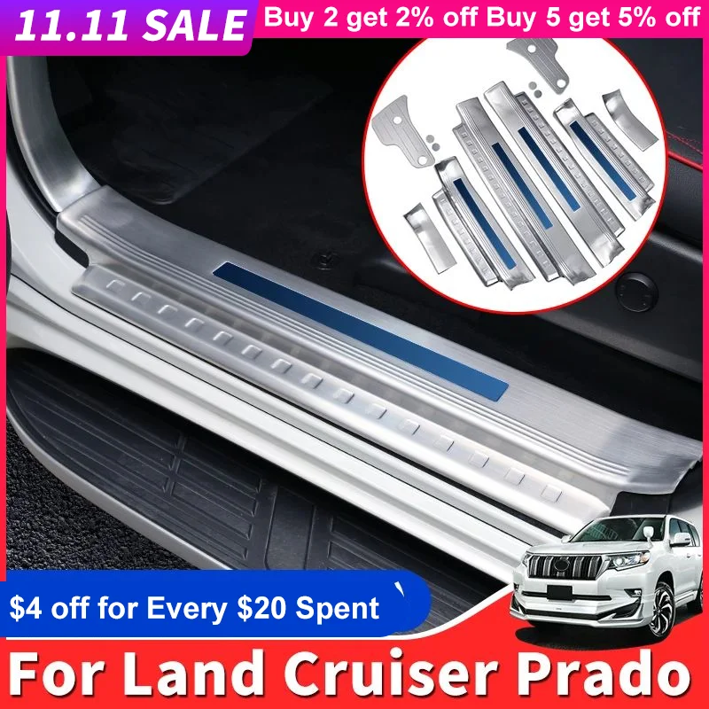 

2010-2021 Подходит для Toyota Land Cruiser Prado 150 аксессуары для модификации Lc150 защита порога, приветственная педаль для предотвращения царапин Модификация формования и стайлинга 2020 2019 2018 2017 2016 2014