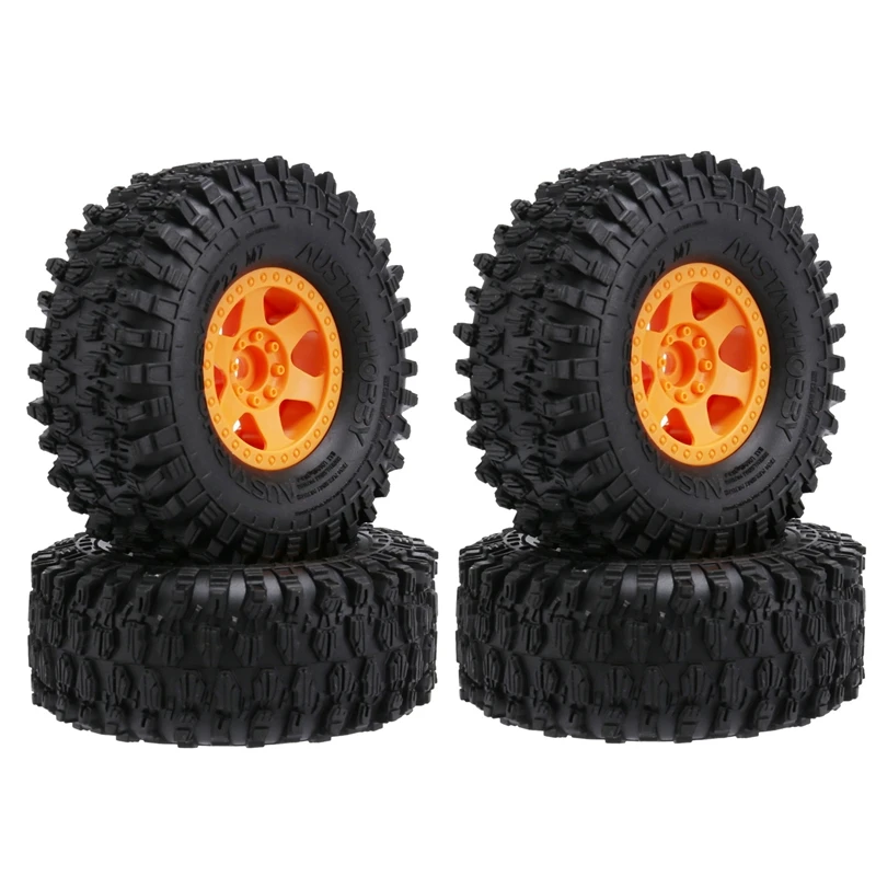 

4PCS 130Mm Plastic 2.2 Beadlock Wheel Rim Tire Set For 1/10 RC Crawler Car Axial SCX10 Wraith RR10 Capra Traxxas