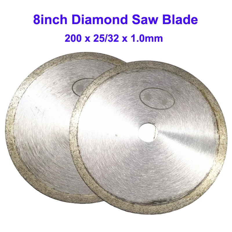 

8-дюймовый 10-дюймовый алмазный диск для циркулярной пилы 200x25/32 мм, ультратонкий зубчатый лист, агат, нефрит, драгоценный камень, режущий диск для стекла, меньше сваивания