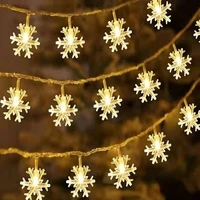 19ft 3m 6m christmas snowflake fairy lights outdoor string lights holiday garlands battery powered party room light decoration