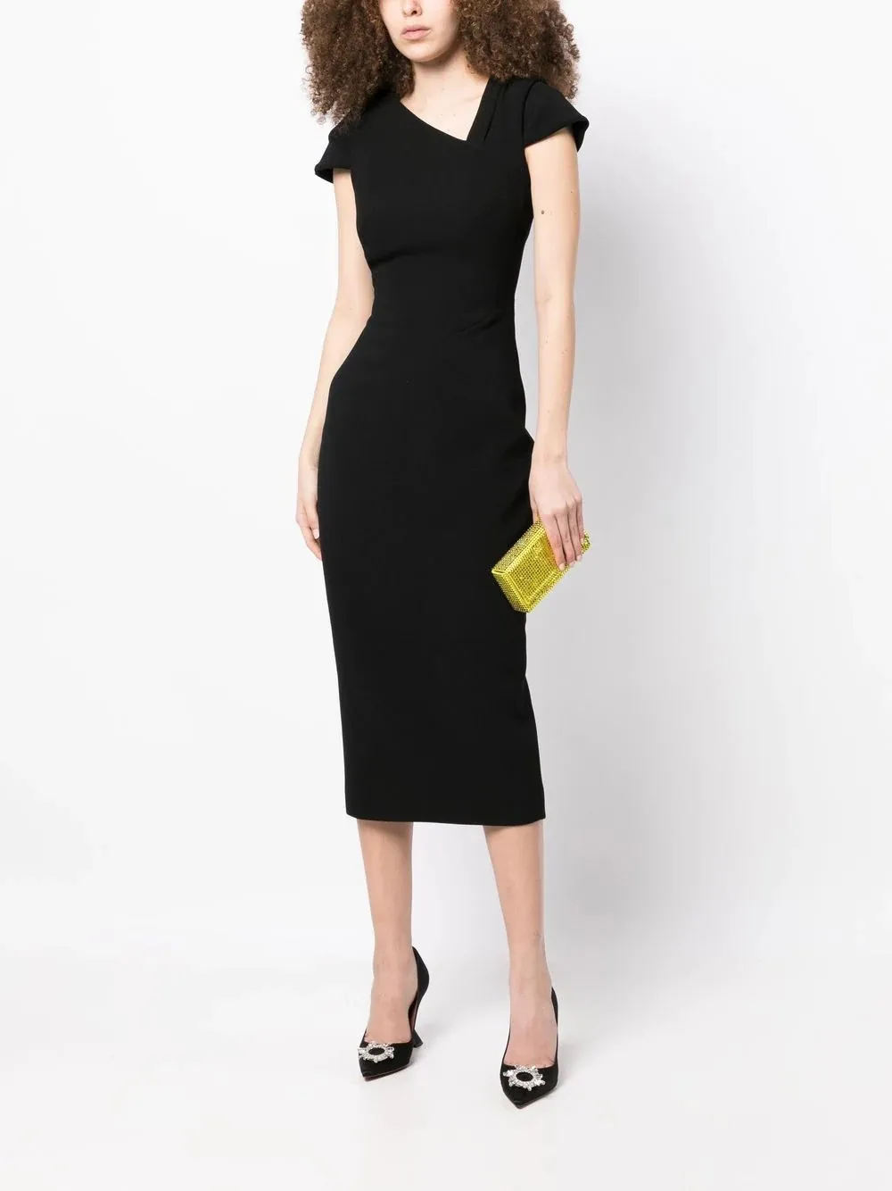 

SuperAen 2023 Summer New Asymmetric V-neck Short Sleeve Wrap Hip Long Dress Sexy Dress Women