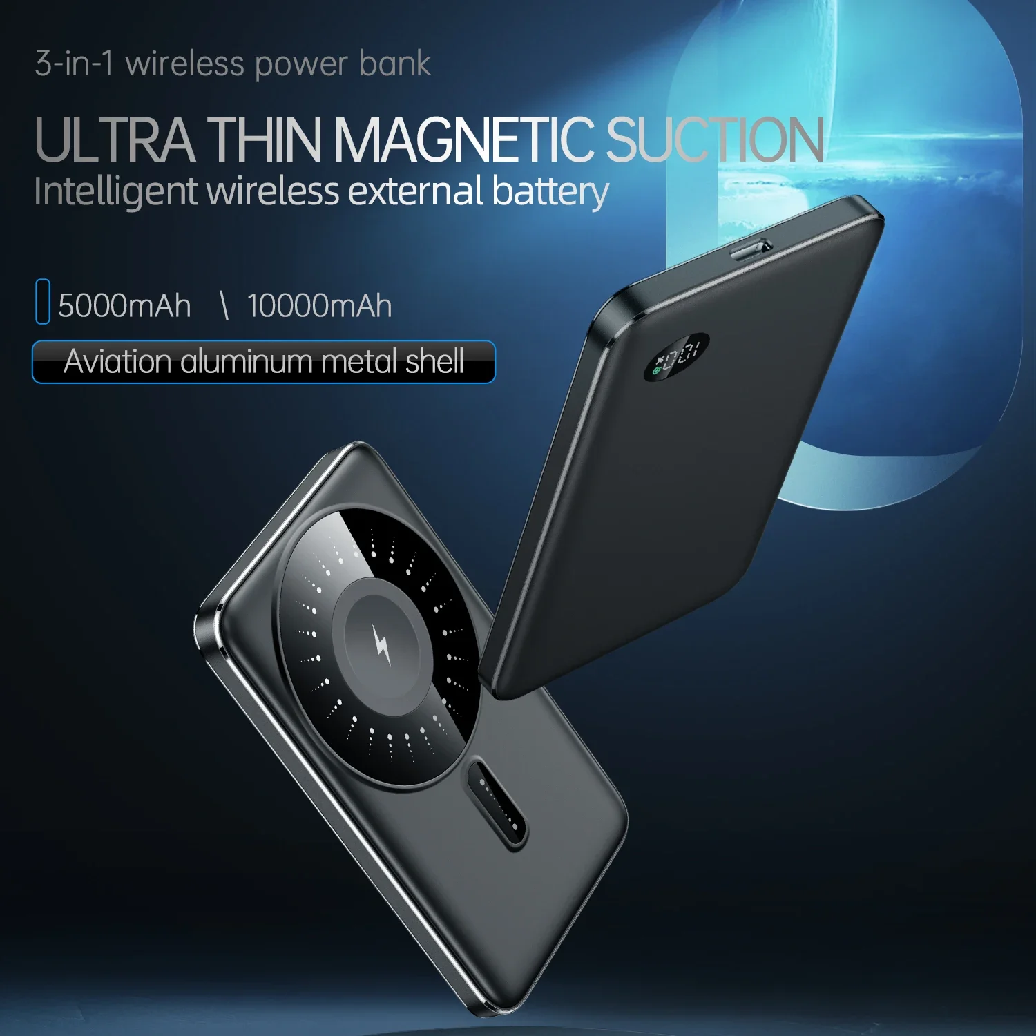 F19s 10000 мАч 3-в-1 магнитный беспроводной внешний аккумулятор для MagSafe iPhone PD20W Быстрая