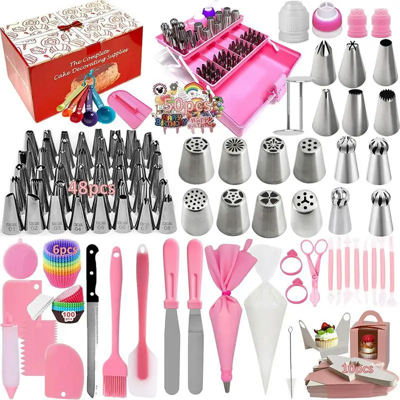 

359 Piece Cake Decorating Baking Tools Piping Mouth Muffin Cup Piping Bag Spatula Cupcake Cream Scraper Kitchen Tools Pastry Bag