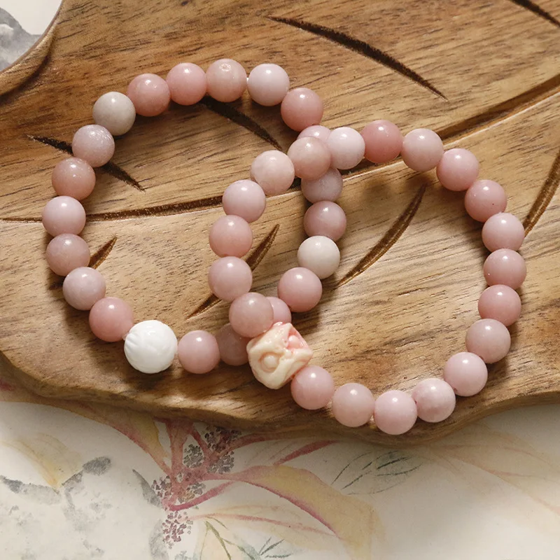 

Original Innovative Chinese Style Awakening Lion Natural Stone Powder Opal Bracelet
