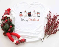 christmas cat mom mama merry lover gift for mom gifts for short sleeve top tees o neck 100 cotton harajuku y2k drop shipping