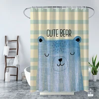 cute bear shower curtain waterproof bathroom curtain with hooks products accessories sets divider for room childrens gift decor