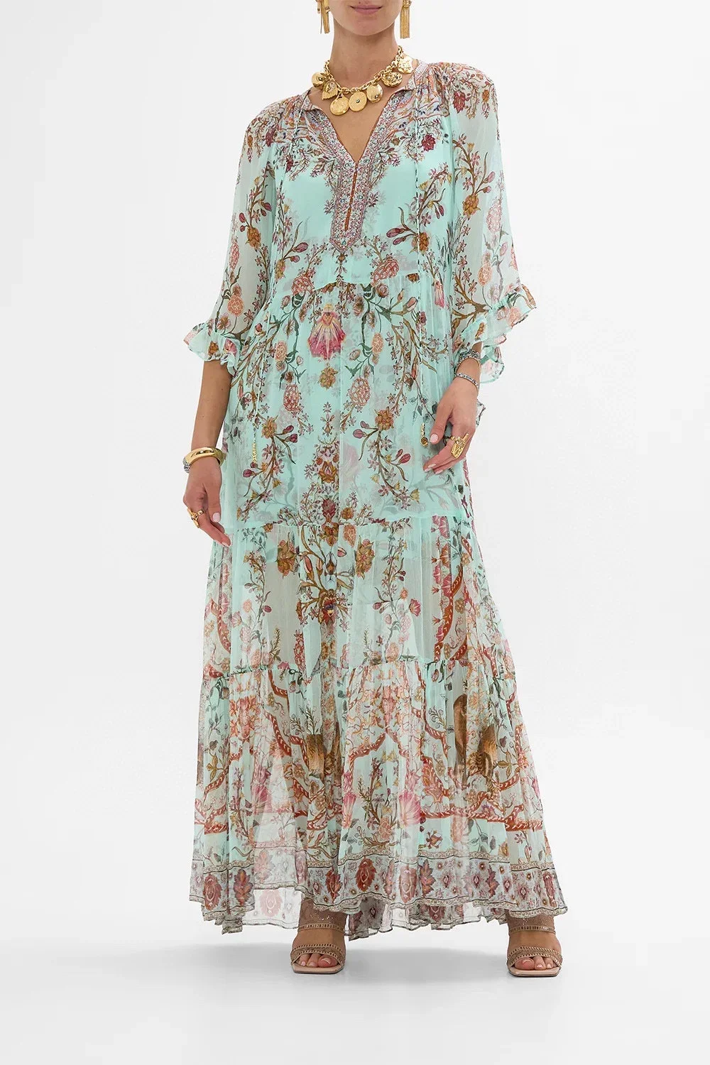 Женское длинное платье новинка 2024 весна-лето 100% шелк свободные винтажные халаты