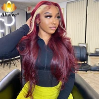 HD 13x6 Lace Frontal Wig Wine Red Honey Blonde 613 Colored Body Wave Lace Front Wigs PrePlucked 13x4 Lace Front Human Hair Wigs