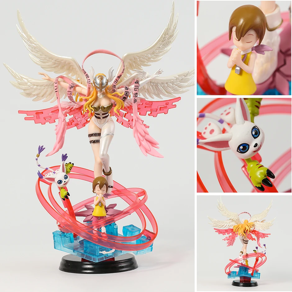 

39cm Digimon Adventure Angewomon Yagami Hikari Tailmon Figure Figurine Model Statue Collection Toy Nice Gift Doll