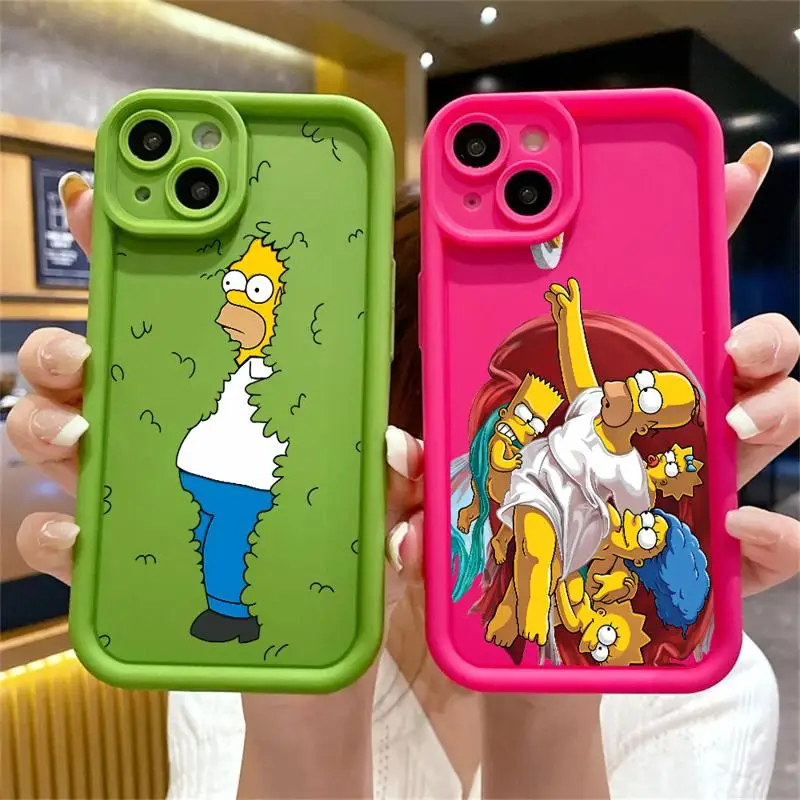 Противоударный чехол The Simpsons Disney для Apple iPhone 11 14 Pro Max 15 Plus 12 13 защитный силиконовый
