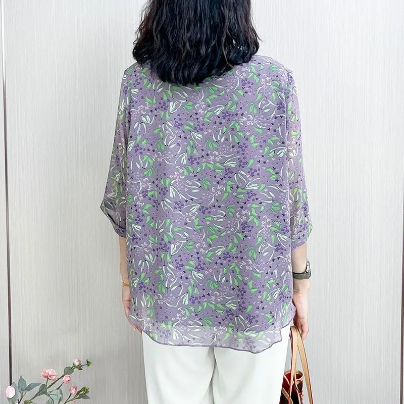 Женская винтажная блузка из полиэстера