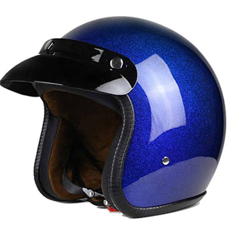 DOT Approved Sparkling Retro Motorcycle Helmet Casco 3/4 Open Face Helmet Cafe Racer Helmet Chopper Summer Capacete Cascos