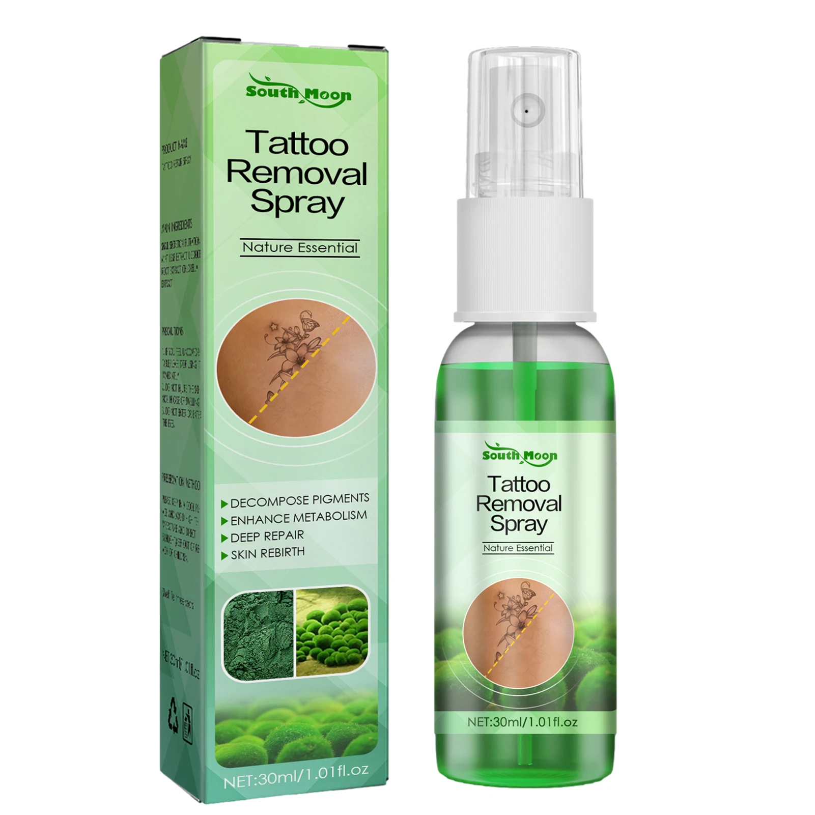 

Tattoo Cleaning Spray Gentle Healthy Painless Tattoo Removal Cleaning Product Female Skin Care