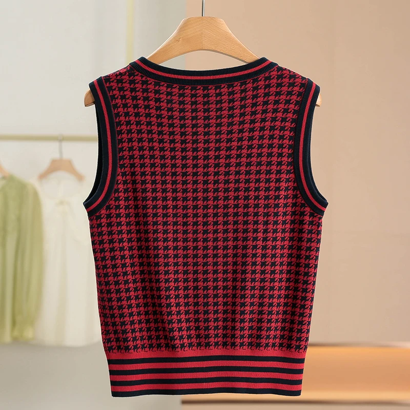 Xking [Hangzhou * Ze] в комплекте модал V-образный вырез пуловер жилет вязаный ~ 2024 осенняя