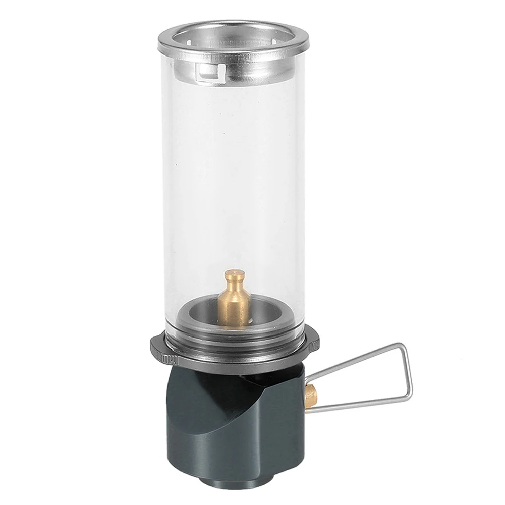 

Outdoor Butane Gas Light Lantern Candlelight Lamp Wickless Glass Shade Tent Light Burner For Picnic Self-Driving Camping Lamp