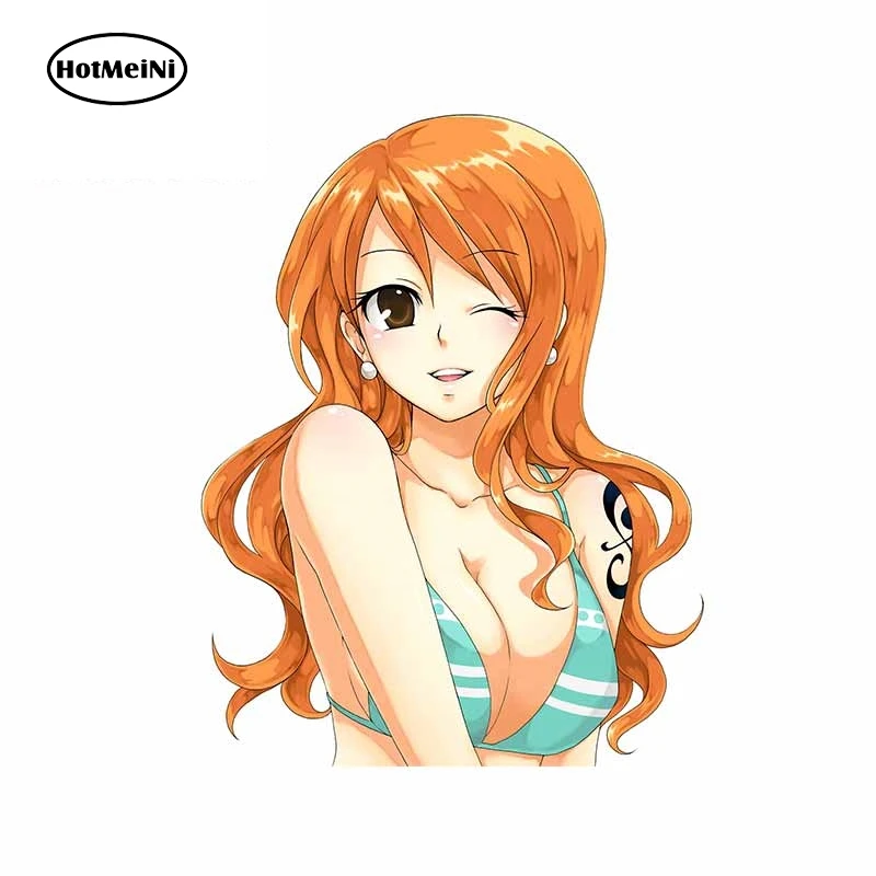 

13cm x 10.1cm for BOne Piece Green Swimsuit Wink Laptop Refrigerator Cartoon Decal Anime Cartoon Trunk Car Stickers