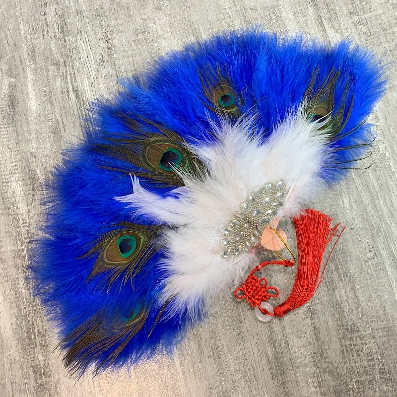 

Custom Wedding Feather Hand Fan with Peacock feather Luxury Dance Fan Bride Hand Held Photo Props Wedding Party Favors Wholesale