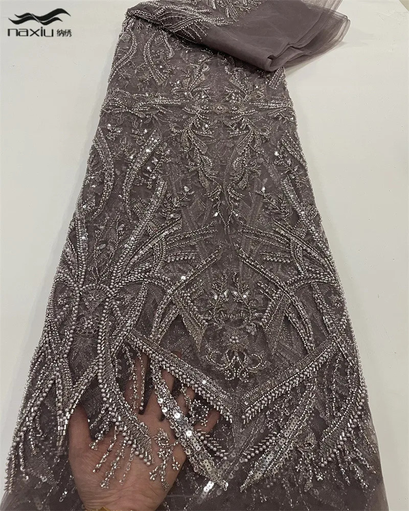 

Элегантные бусины ручной работы Madison 2023, нигерийская кружевная ткань, африканская Французская ткань, кружевная вышивка, Роскошные Блестки д...