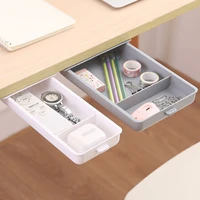 stationery storage under desk storage drawer self adhesive organiser box for office school home slide out removable organizer