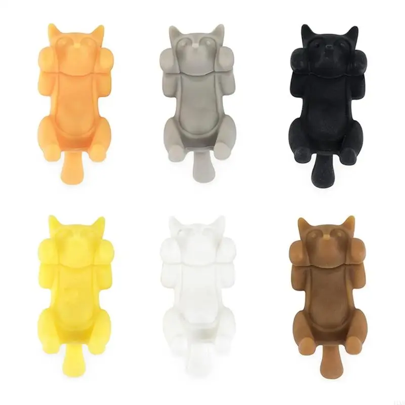 41xb 6pcs/set для творческого силикона лежащего кошачьего бокала вина чашка
