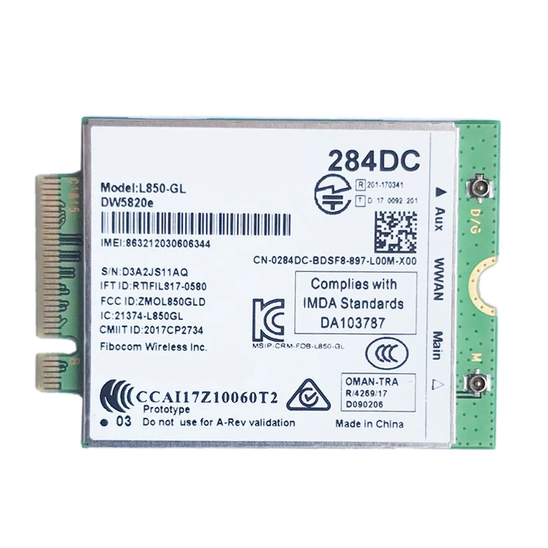 Модуль карты памяти DW5820E Φ LTE 4G 0284DC 284DC для ноутбука Dell 3500 5400