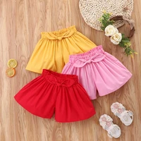 baby summer clothes solid bow infant toddler short baby pants loose breathable baby clothing 0 18m