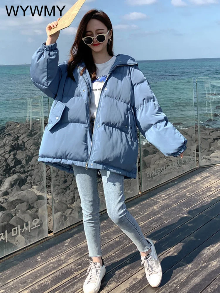 Winter Short Jacket Women Thick Warm Hooded Cotton Padded Coats Female Korean Loose Puffer Parkas Ladies Oversize Outwear Jacket