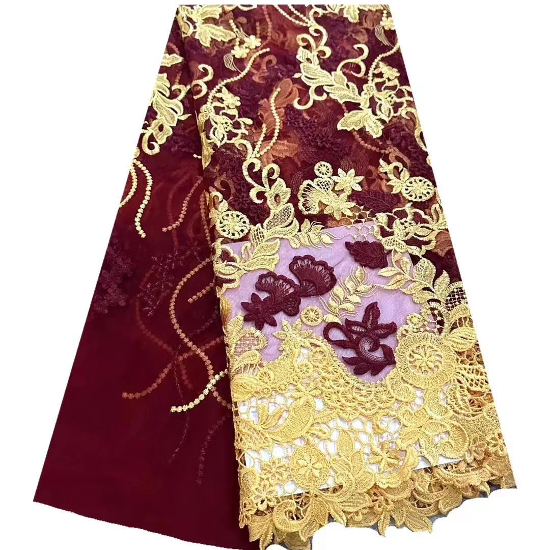 Новая Водорастворимая двухцветная сетчатая трехмерная кружевная вышитая ткань