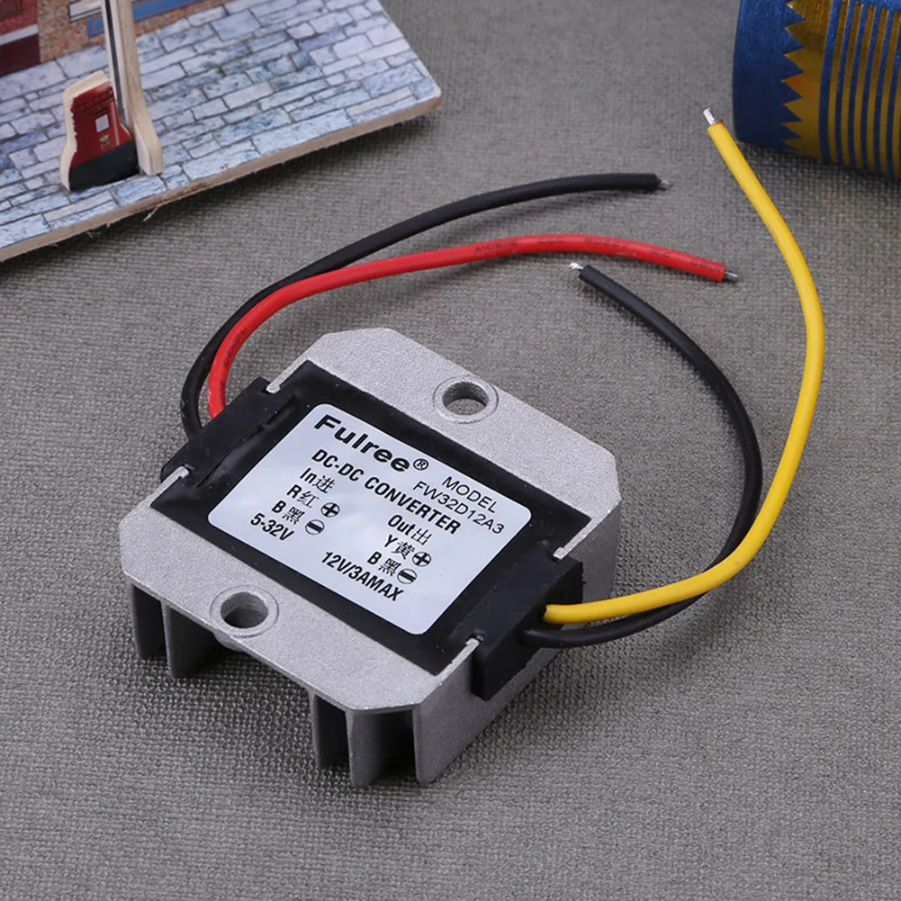 

DC-DC Power Converter 5-32V To 12V3A Voltage Stabilizer Intelligent Security Protection Automatic Boost Depressurization