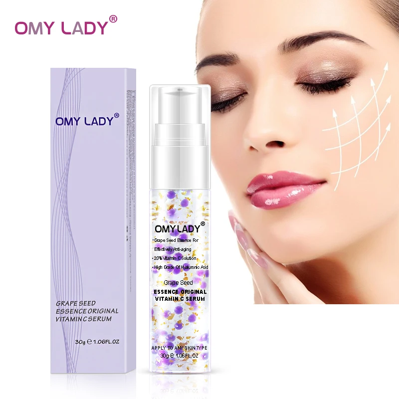 OMY LADY Grape Seed Essence Original Vitamin C Serum Face Cream Liquid Essence Delay Aging Reduce Wrinkles Moisturizing Skin