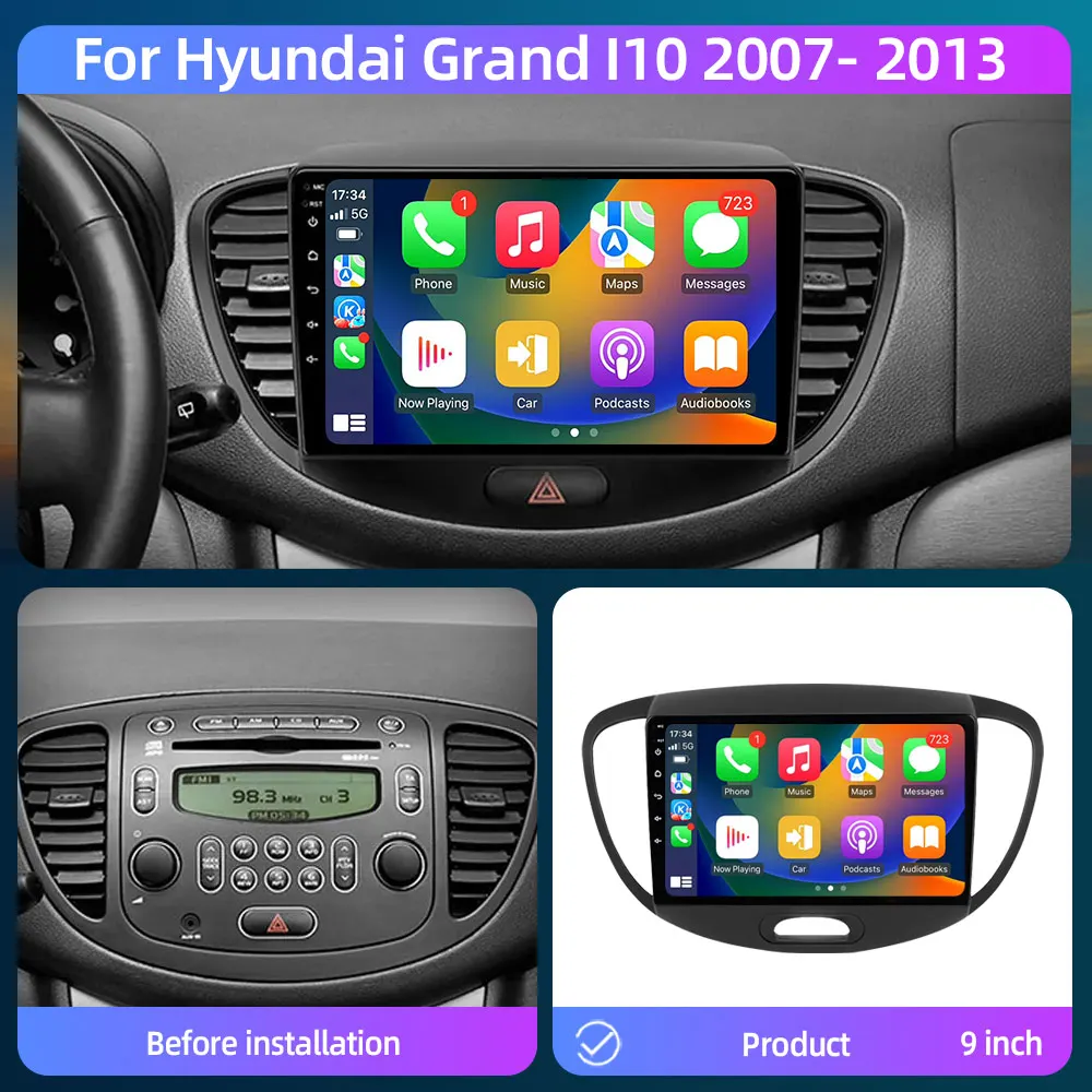 Jundof 2Din Android 12 автомобильный радиоприемник мультимедийный видеоплеер для Hyundai Grand