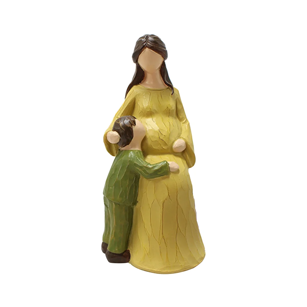 

1pc Mother Son Figurine Resin Statue Mom Resin Crafts Sculpture Model Decor