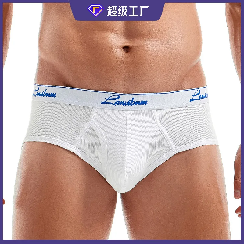LANVIBUM Mens Underwear Cotton Briefs Canzoncillos Hombre Sexy Lingerie High Quality Slip Homme Underpants Solid Panties Shorts